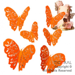 MARIPOSA PARA TORTAS COLOR NARANJA X 1